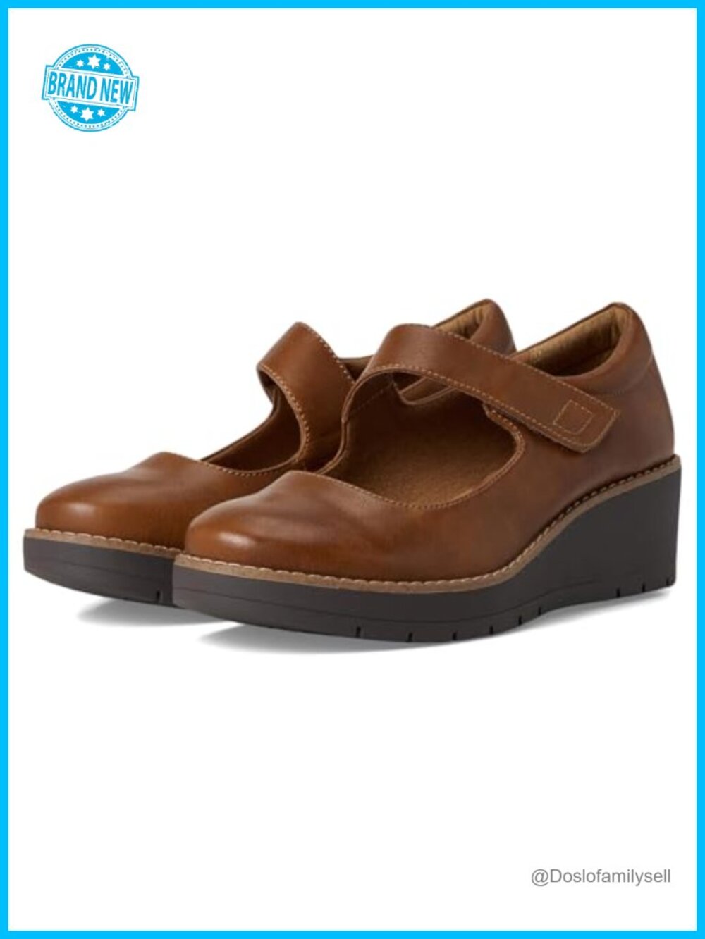 Womens Franlee Flats Faux Leather Wedge Heel Mary Jane Casual Shoes